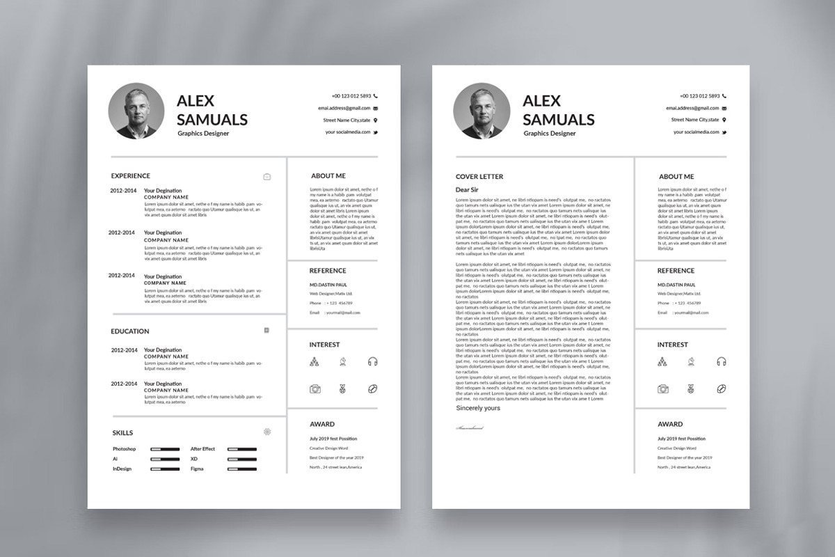 Clean and creative minimal resume, a Resume Template by Blackcloud_Creations (Photo 4 of 7)