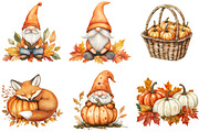 Watercolor Pumpkin Patch Clipart, a Seasonal Illustration by CitraGraphics (Thumbnail 5 of 7)