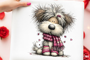 Whimsical Valentine Dog Clipart, an Illustration by GatewayDesign (Thumbnail 3 of 3)