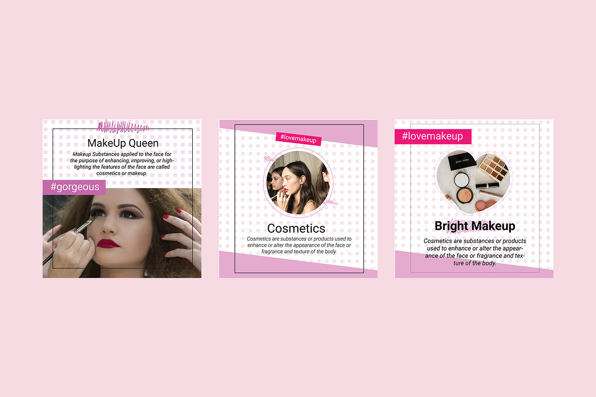 Makeup instagram social media kit, a Social Media Template by Mehul Munjani (Photo 6 of 8)