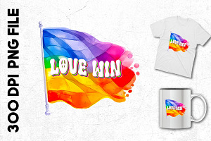 Love Win, LGBT Flag Graphic