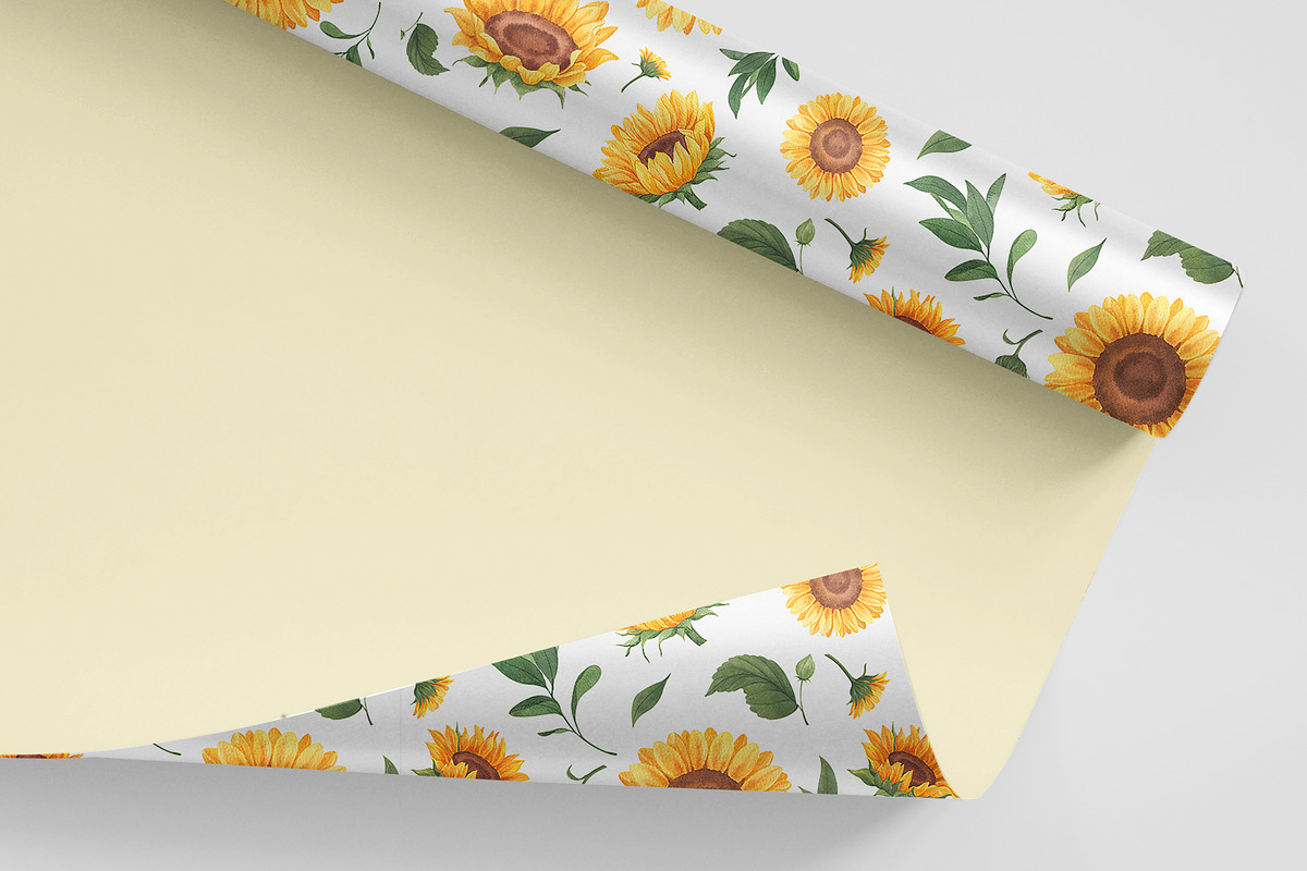 Sunflower Blooming Watercolor, an Object Illustration by CreativeValuation (Photo 15 of 15)