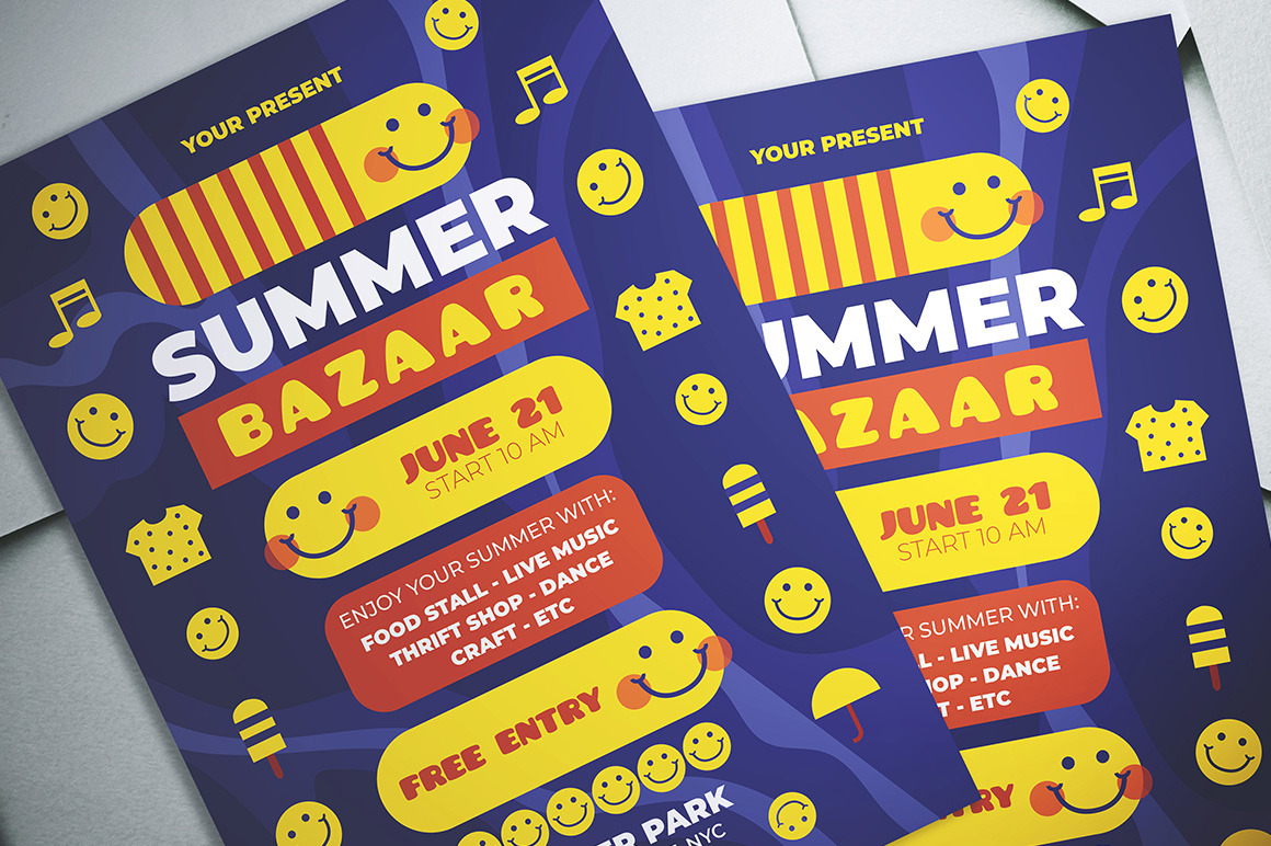 Summer Bazaar Flyer, a Flyer Template by Gumico Studio.