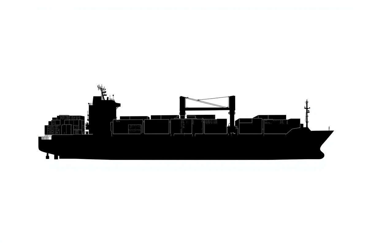 Sailing & Cargo Ship Silhouette Bund, an Illustration by Creativeshirt (Photo 7 of 9)