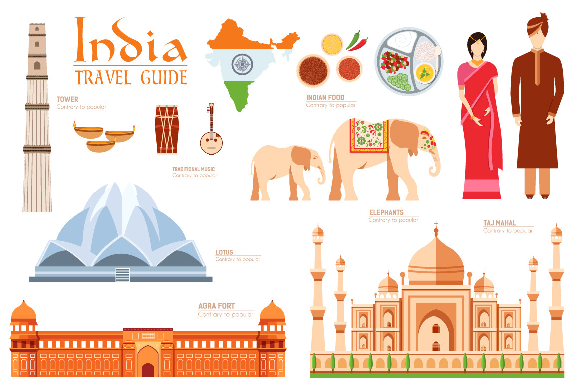 India country flat vector icons set, an Icon by LineTale
