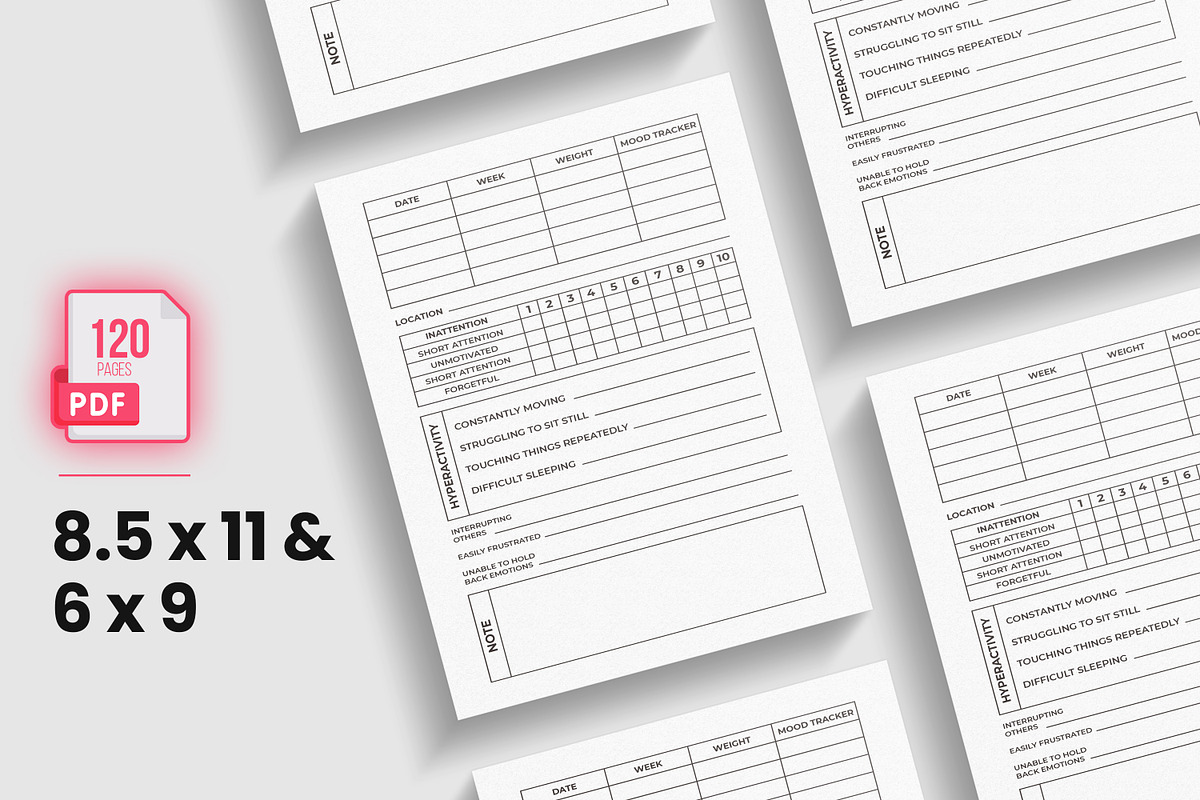 Adhd Planner KDP Interior, a Print Template by bossdesigner (Photo 3 of 3)