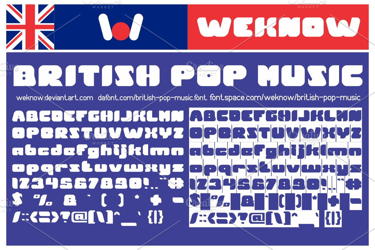british pop music font preview 7
