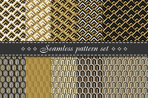 Set of gold and bronze patterns