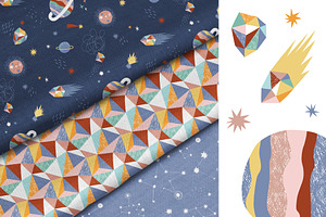 In Outer Space Childish Graphic Set