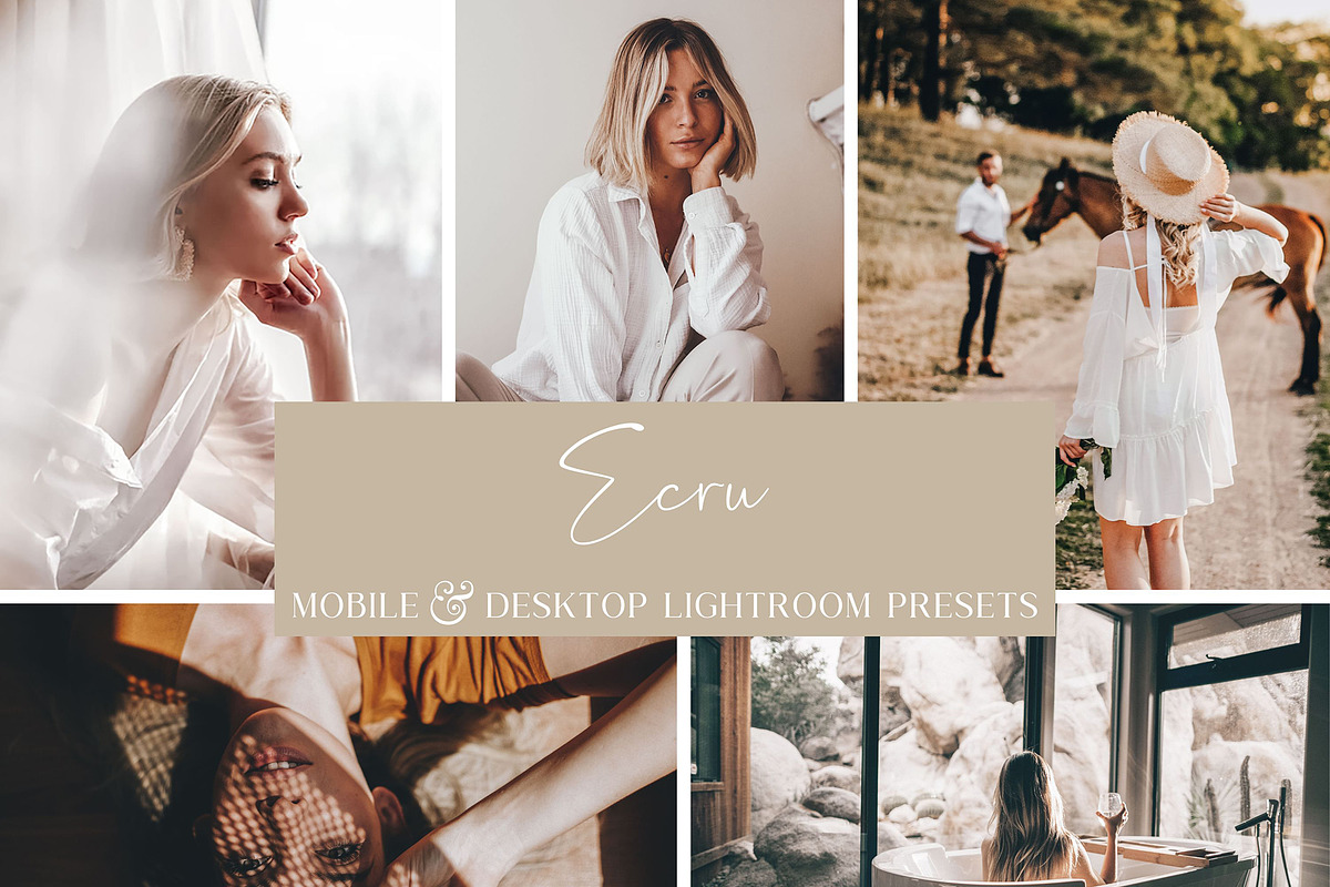 5 ECRU LIGHTROOM PRESETS, an Action Add-On by Emma Kate Creative (Photo 1 of 8)