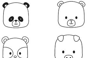 Cartoon Animal Faces Set 1 Procreate