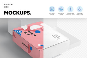 Wide Rectangular Paper Box Mockups