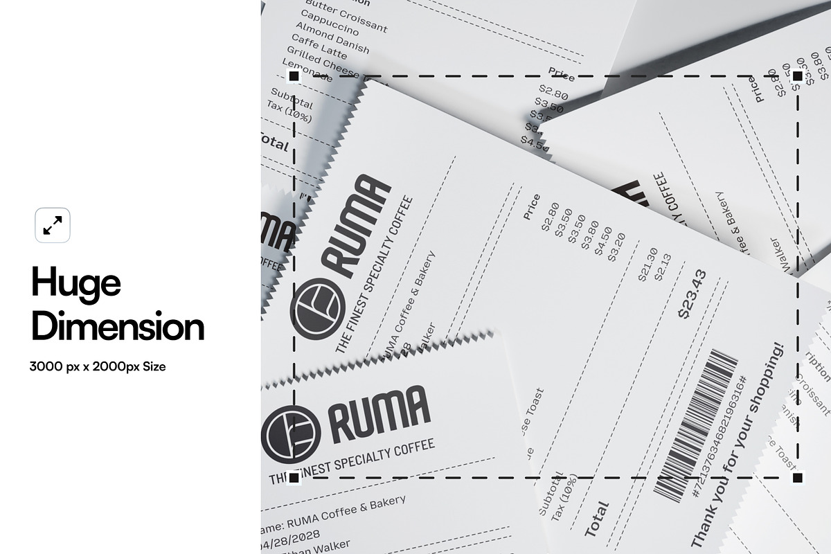 Receipt Bills Mockup, an Advertising Mockup by SLAB! Design (Photo 2 of 6)