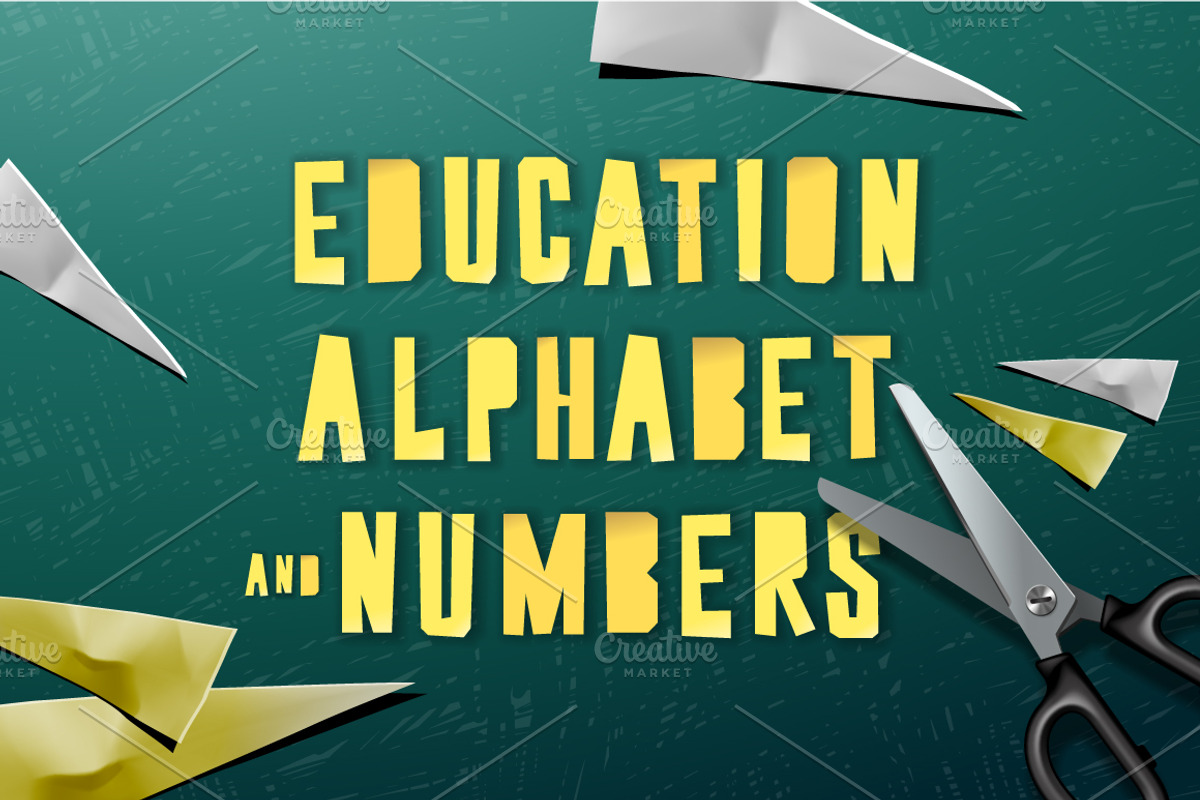 Paper cut alphabet collection preview 3