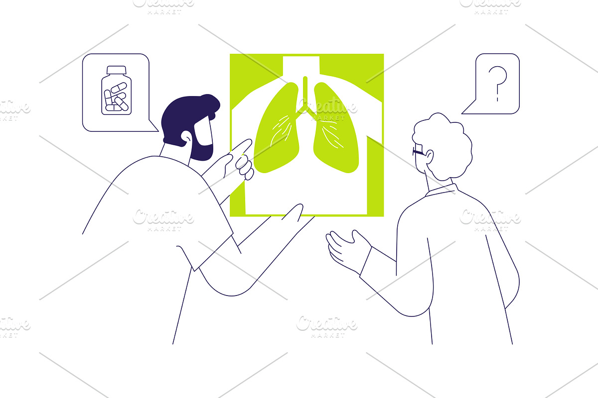 Pneumonia diagnosis abstract concept, a Healthcare Illustration by Visual Generation