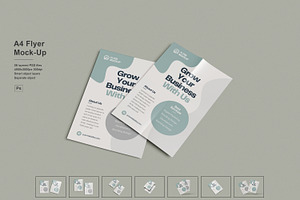 A4 Flyer Mockup, a Flyer Template by Pexelcorner