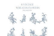 Vintage Line Art Flowers clipart, a Decorative Illustration by BlumenSoul (Thumbnail 4 of 10)