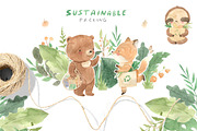 ETHICAL LIVING FRIENDS. Animals set, an Animal Illustration by OlliArtDesign (Thumbnail 8 of 12)