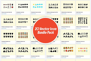 20 Vector icon bundle pack, an Icon by CodexCoder Themes