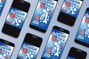Blue Abstract Labor Day Flyer Set, a Flyer Template by Aiyari Graphic (Thumbnail 2 of 3)