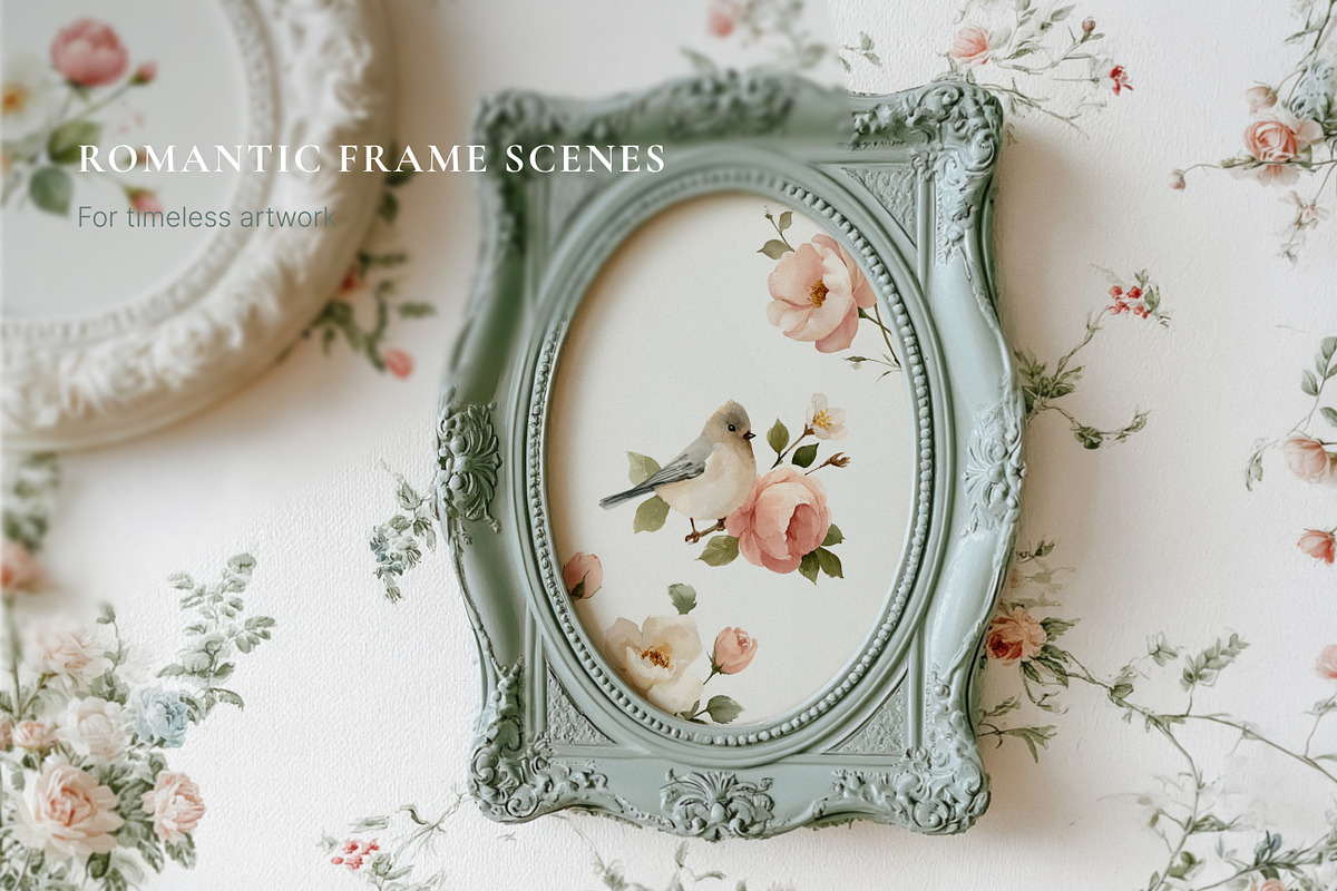 Château Bloom Vintage Frame Mockups, a Household Mockup by NikiArts (Photo 3 of 12)