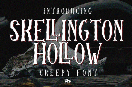 Skellington Hollow - Creepy Font, a Serif Font by Dm Studio