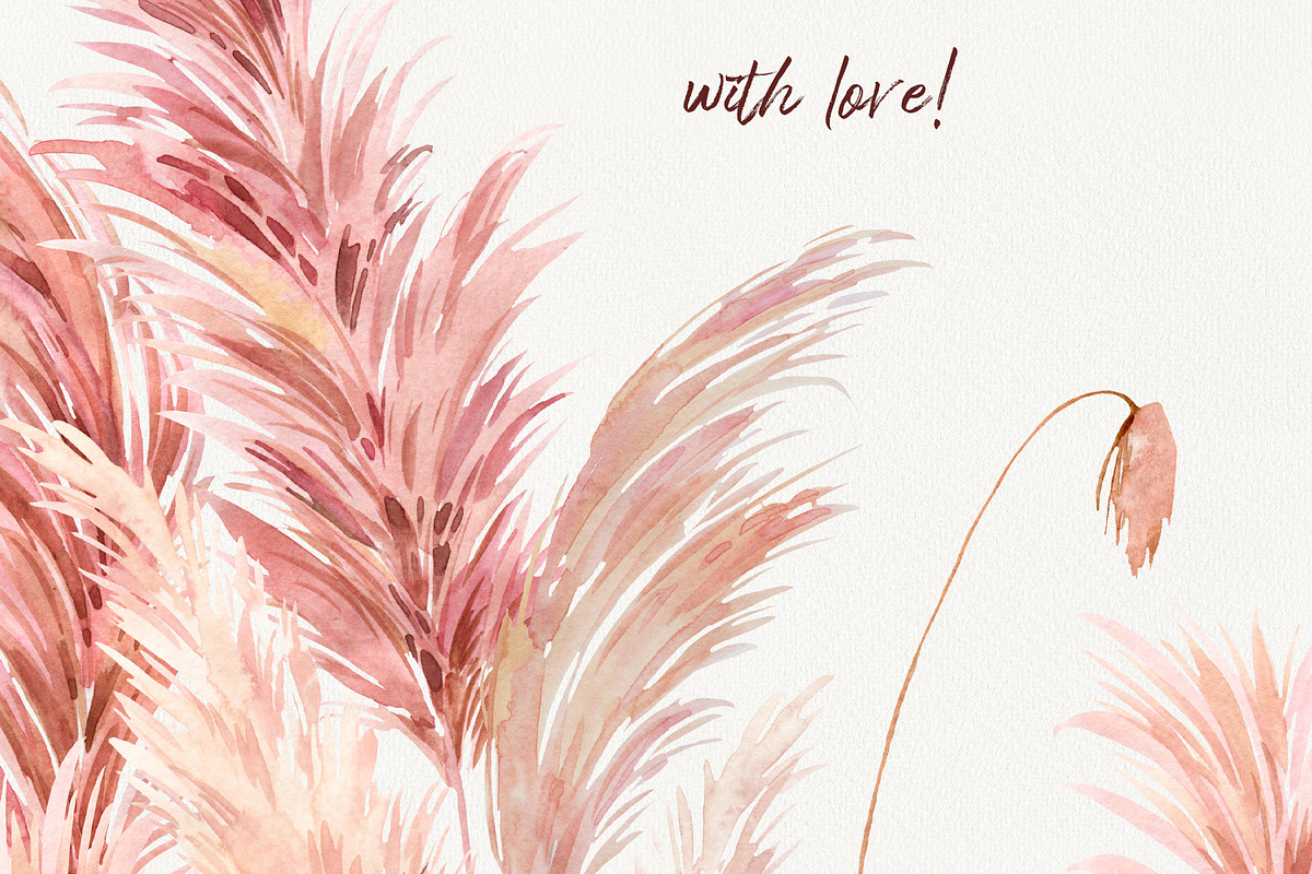 Romantic Pampas Grass Collection, a Decorative Illustration by TanyaOak (Photo 7 of 7)