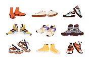 Fashion sneakers set + backgrounds, a Person Illustration by Good Studio (Thumbnail 2 of 6)