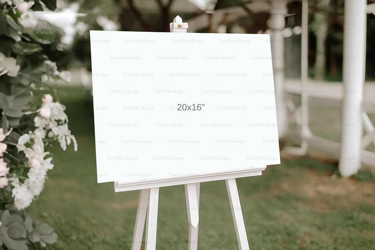 Outdoor Easel Sign Mockup 20x16, a Product Mockup by TatiMockup