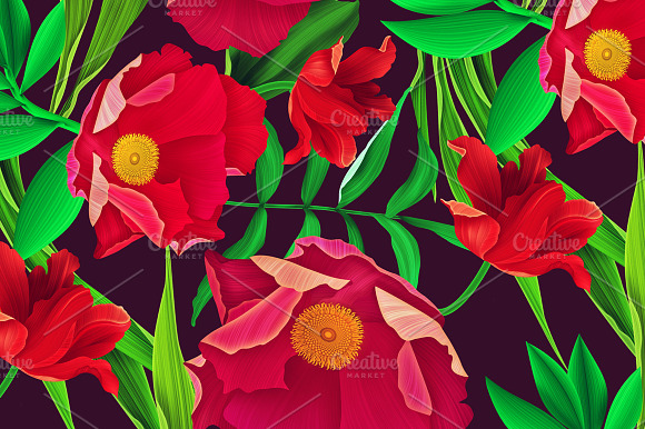 Tropical Flower Seamless Pattern