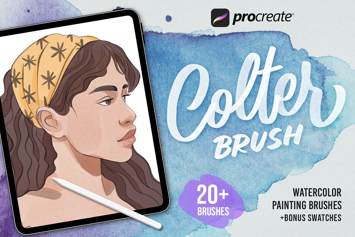 Procreate Colter Brush - Watercolor, a Brush Add-On by Nurmiftah (Photo 1 of 7)