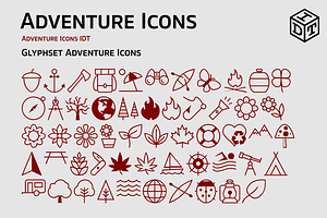Adventure Icons + Web Font(free), a Symbol Font by Idette Designs™
