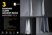 Hanging cloth mockup pack2, a Mockup by GraphicVil (Thumbnail 1 of 7)