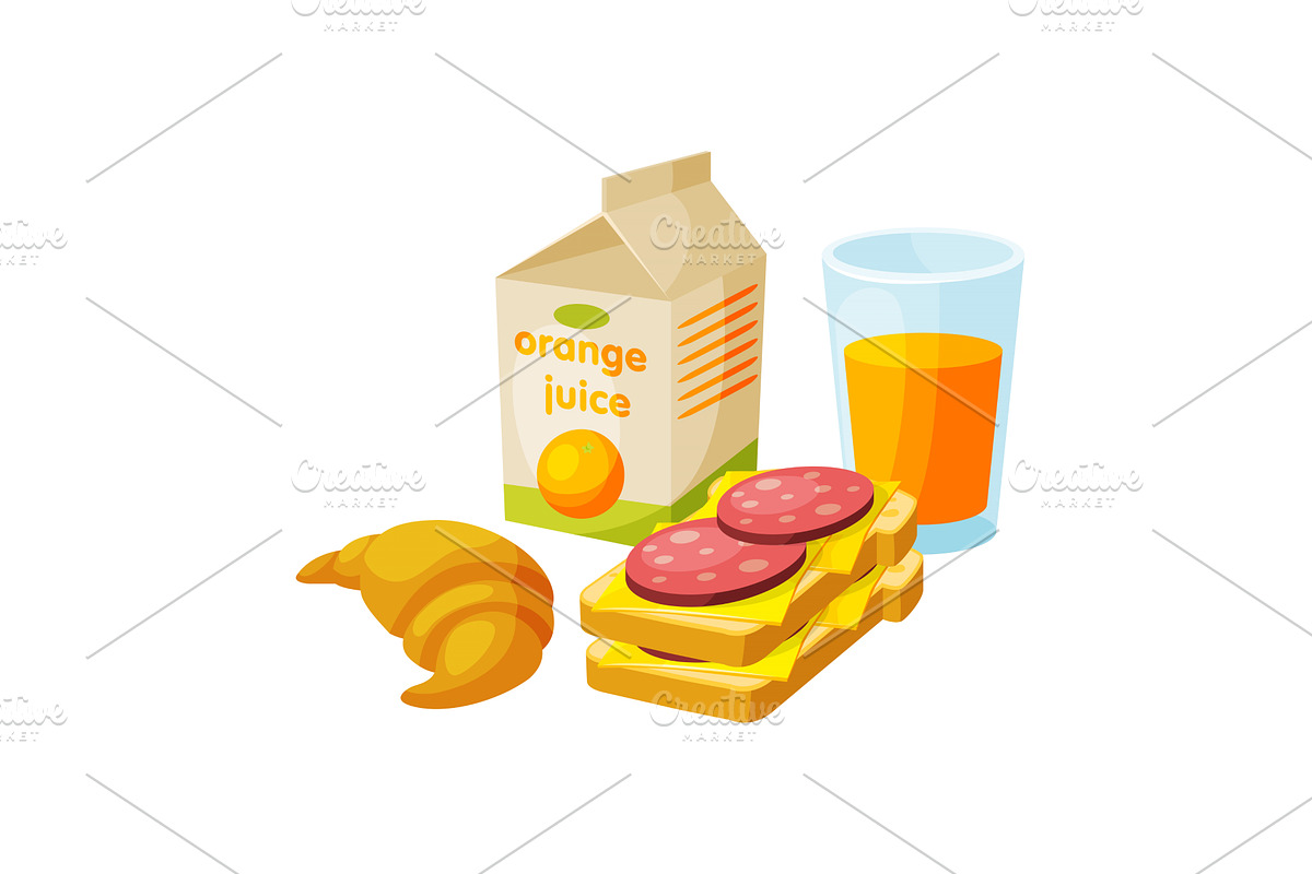 Paper Bag Package with Healthy, a Food Illustration by TopVectors