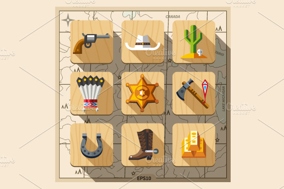Cowboys and Wild West Icons preview 2