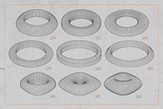 3D Wireframe Shapes | set 6, an Object Graphic by MaximGertsen (Thumbnail 2 of 7)