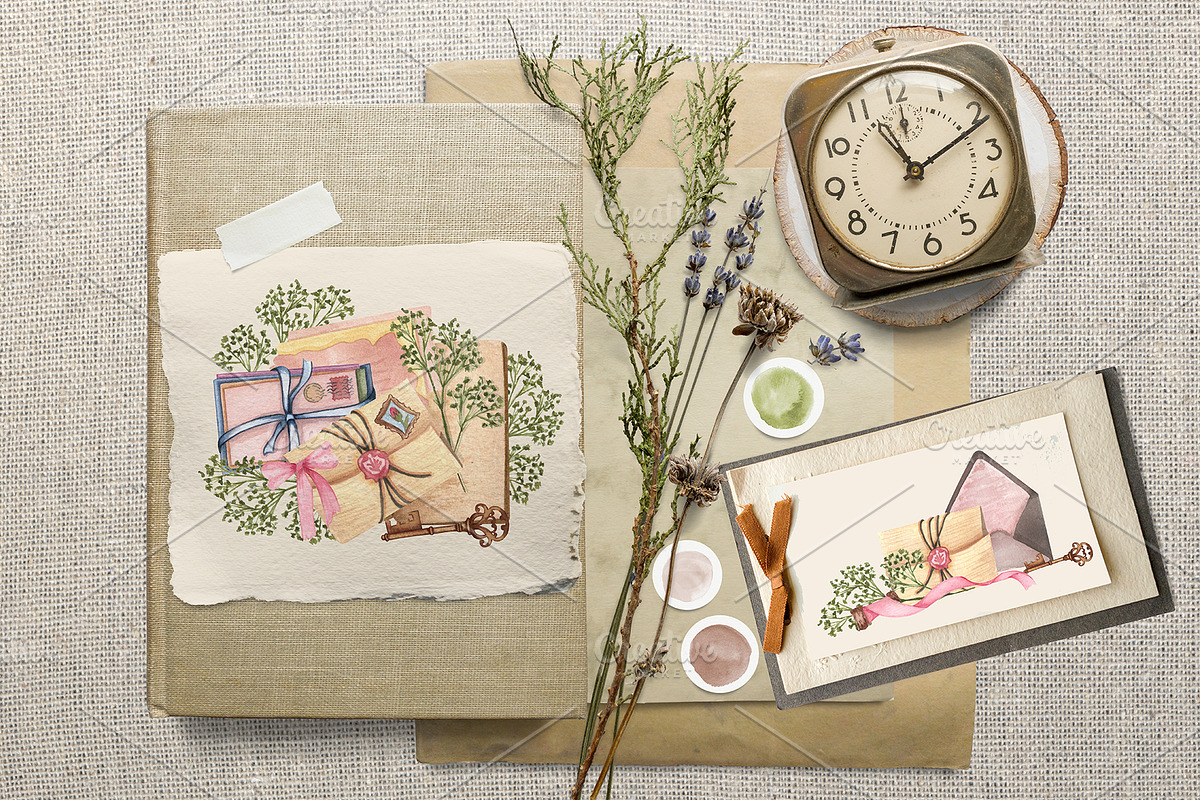 Love Letters Watercolor Clipart, an Illustration by BarvArt (Photo 5 of 7)