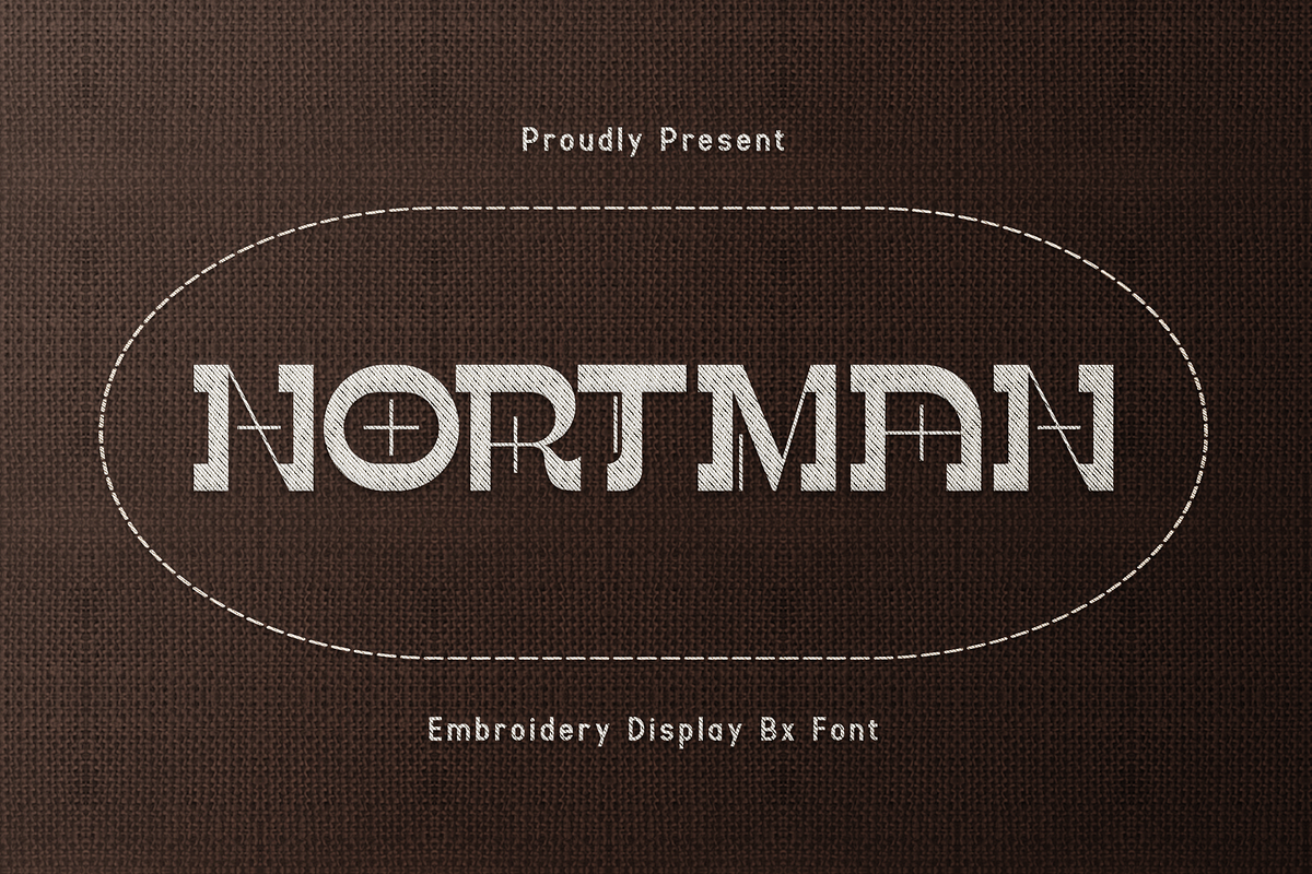 Nortman - Embroidery Display BX Font, a Sans Serif Font by overlaytemplates (Photo 1 of 5)