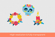Día de los Muertos Clipart & Pattern, a Seasonal Illustration by VasilkovS (Thumbnail 7 of 7)