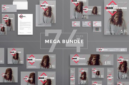 Mega Bundle | Hairdressing, a Poster Template by Amber Graphics