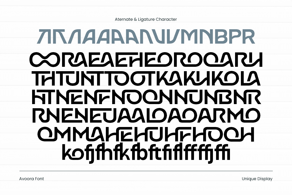 Avoora - Unique Modern Branding Font, a Sans Serif Font by TokoPress (Photo 11 of 13)