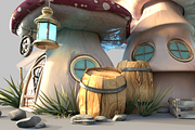 Cute mushroom house, an Architecture 3D Model by Cute & 3D (Thumbnail 4 of 19)