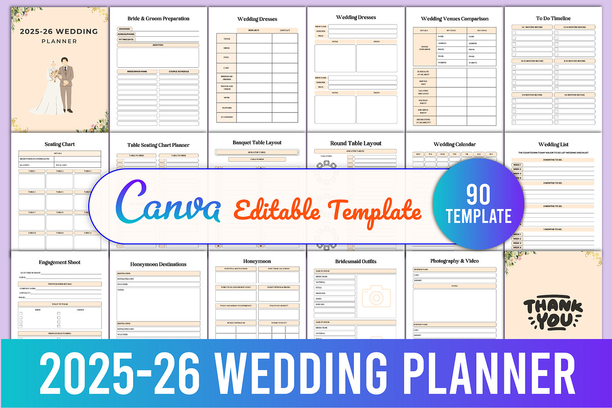 2025-26 Wedding Planner, a Stationery Template by Designmela01 (Photo 1 of 4)