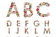 Cute Floral Alphabet, a Decorative Illustration by Feday (Thumbnail 3 of 5)