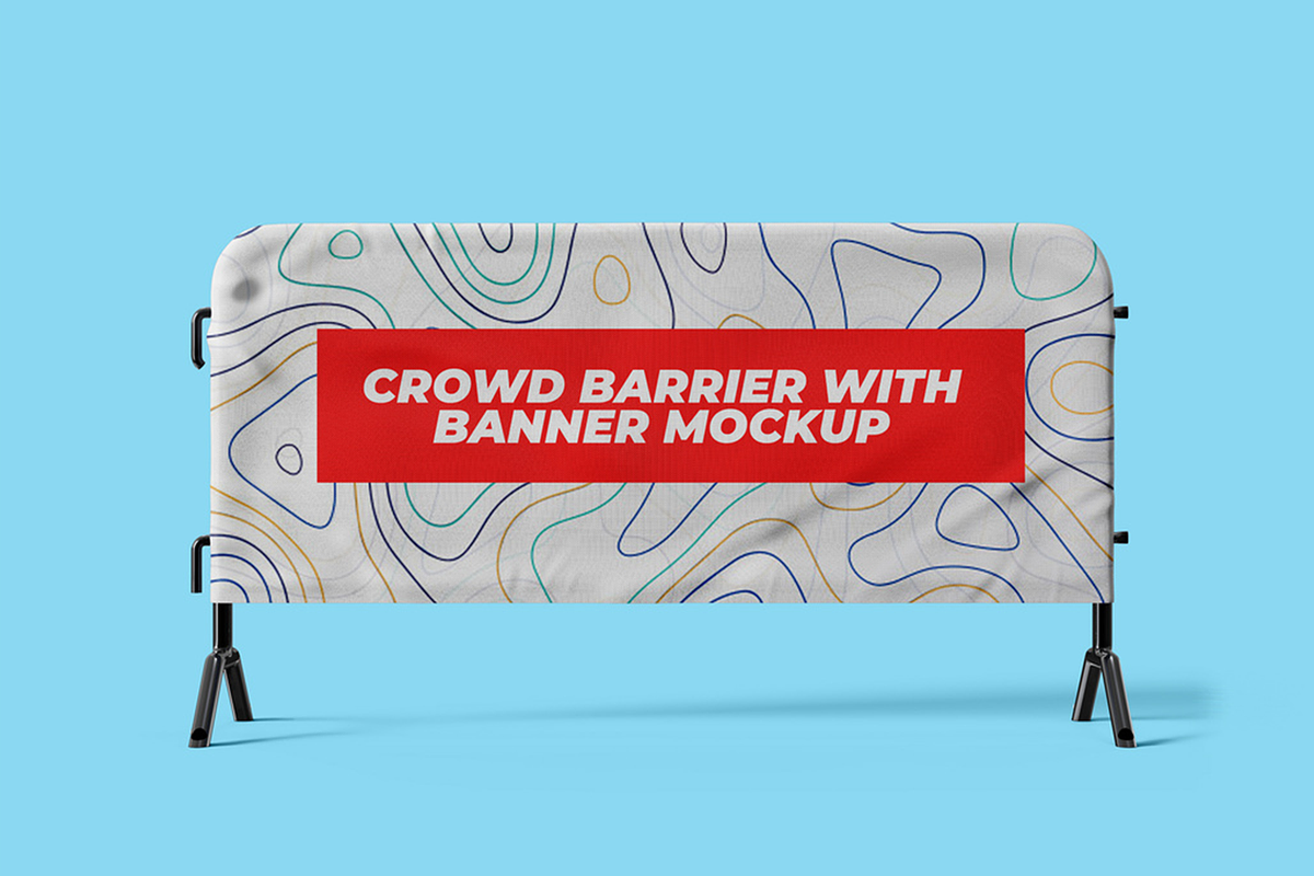 Concert Barrier Banner Mockup, an Advertising Mockup by Se٧enStudio (Photo 2 of 2)