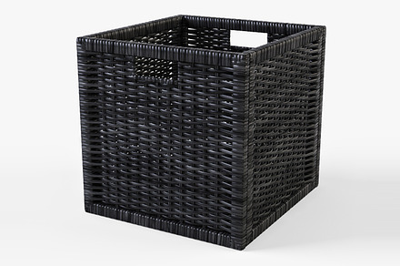 Rattan Basket Branas Black, an Object 3D Model by Markelos