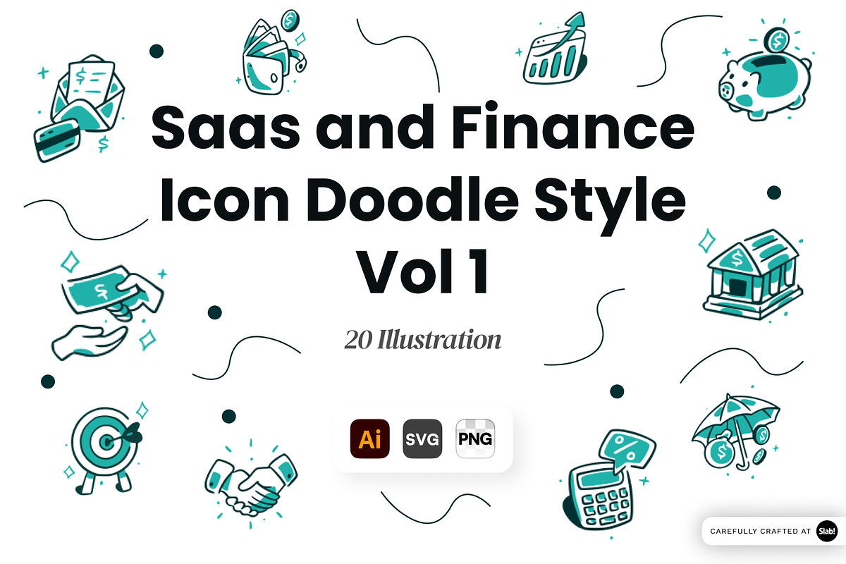 SaaS & Finance Doodle Icon Set Vol 1, a Healthcare Illustration by SLAB! Design (Photo 1 of 3)