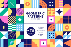 Geometric Pattern Compositions, a Decorative Illustration by Léo Alexandre