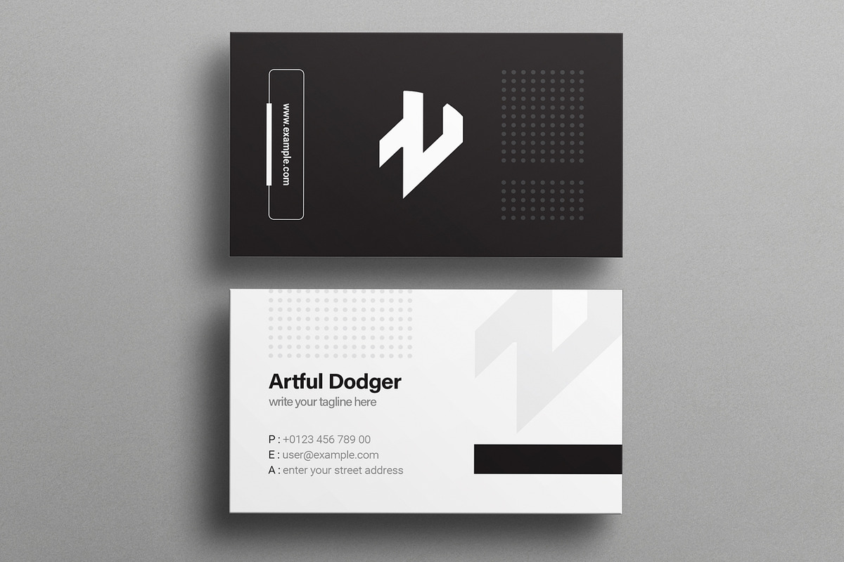 Black and White Business Card Design, a Business Card Template by MightyDesign (Photo 1 of 6)