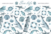 Sea life watercolor set. Nautical., an Illustration by SabinaWatercolorArt (Thumbnail 13 of 13)